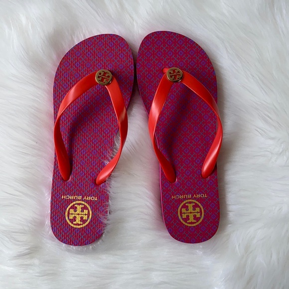 Tory Burch Shoes - Tory Burch Flip Flop Samba Sandal Pink/Orange